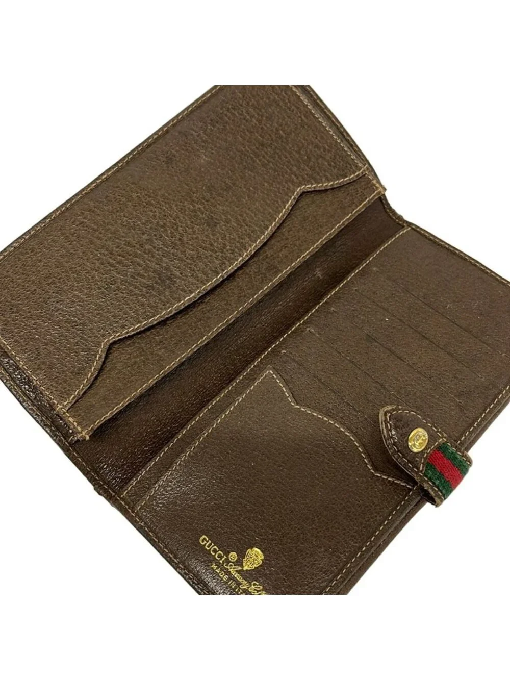 Gucci Wallet Collection GG Plus Supreme Sherry Beige Dark Brown Leather - Picture 3 of 6